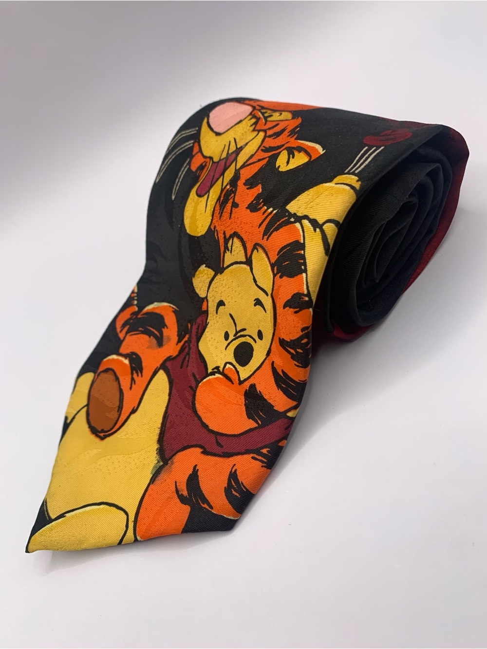 Disney Kids Tie in Black, Orange and Yellow with Winnie-the-Pooh & Tigger RARE